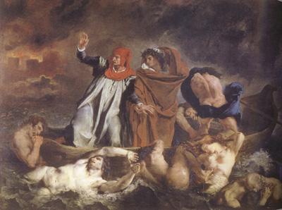 Eugene Delacroix Dante and Virgil in Hel (The Barque of Dante) (mk22) oil painting image